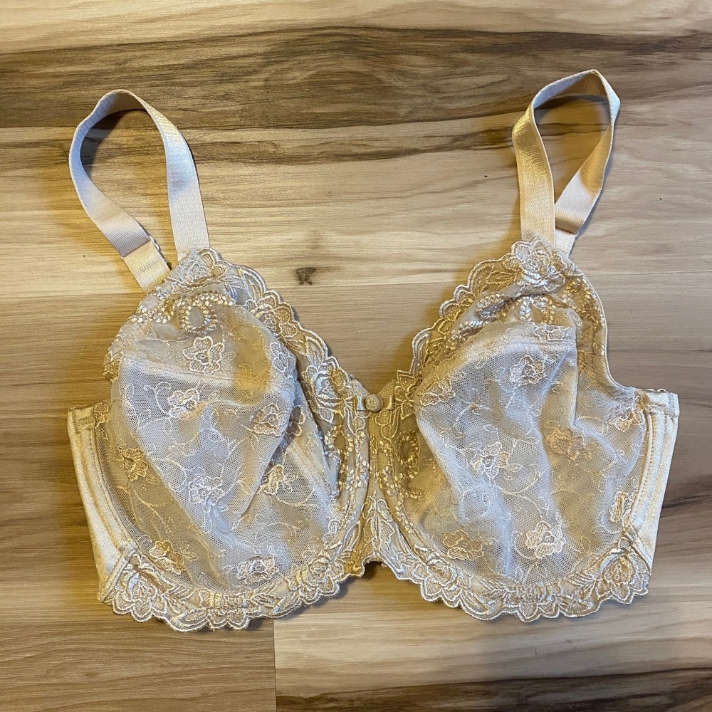 Wacoal 85720 Retro Chic Full Figure Underwire Bra Beige 34DD